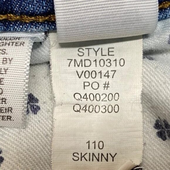 Lucky Brand Jeans 110 Slim Men's 30x32 Blue Light Wash Distressed Stretch Denim - Picture 9 of 16